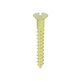 TIMCO Solid Brass Countersunk Woodscrews - 8 x 1 1/4