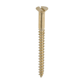 TIMCO Solid Brass Countersunk Woodscrews - 8 x 2