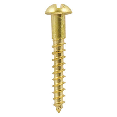 TIMCO Solid Brass Round Head Woodscrews - 4 x 1/2 (200pcs)
