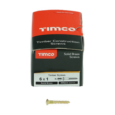 TIMCO Solid Brass Round Head Woodscrews - 6 x 1