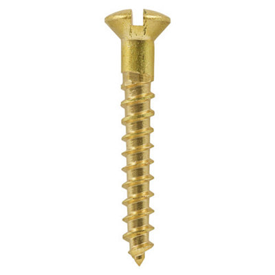 TIMCO Solid Brass Round Head Woodscrews - 8 x 2 (200pcs)