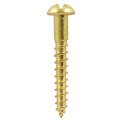 TIMCO Solid Brass Round Head Woodscrews - 8 x 3/4 (200pcs)