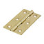 TIMCO Solid Drawn Brass Hinges Polished Brass - 75 x 40