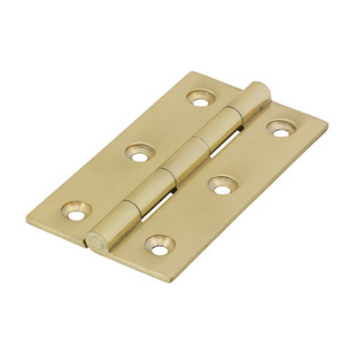 TIMCO Solid Drawn Brass Hinges Polished Brass - 75 x 40