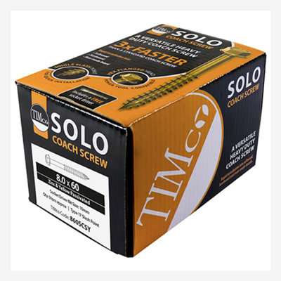 TIMCO Solo Advanced Hex Head Gold Coach Woodscrews - 10.0 x 100