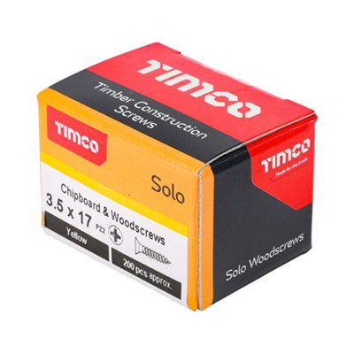 TIMCO Solo Countersunk Gold Woodscrews - 3.5 x 17 (200pcs)