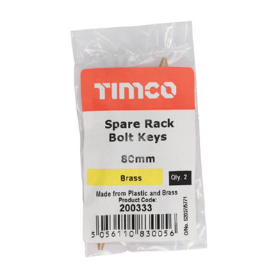 TIMCO Spare Rack Bolt Keys - 80mm (2pcs)