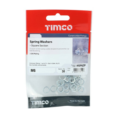 TIMCO Spring Washers DIM7980 Silver - M6 (30pcs)