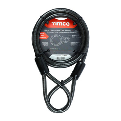TIMCO Steel Braided Looped Security Cable - 10mm x 1.8m