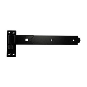 TIMCO Straight Band & Hook On Plates Hinges Black - 250mm (2pcs)
