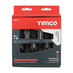 Timco - Stubby Screwdriver Set (Size 6pcs - 6 Pieces)