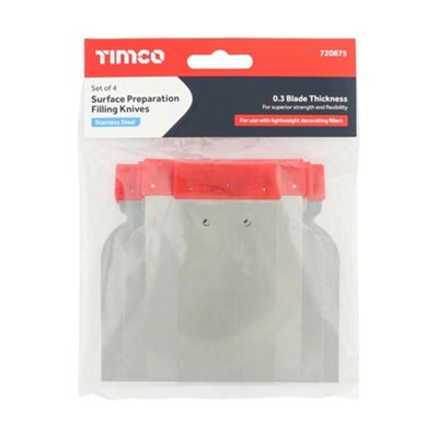 Timco - Surface Preparation Filling Scraper Set (Size 4pcs - 4 Pieces) - 3