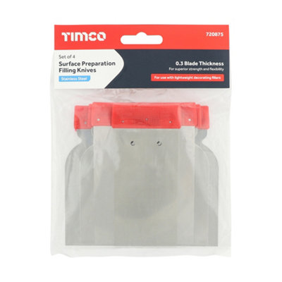 Timco - Surface Preparation Filling Scraper Set (Size 4pcs - 4 Pieces)