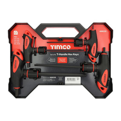 Timco - T-Handle Hex Key Set (Size 8pcs - 8 Pieces)