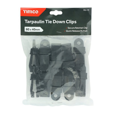 TIMCO Tarpaulin Tie Down Clips for Trailer Boat Cover Groundsheet Camping Cover Mat