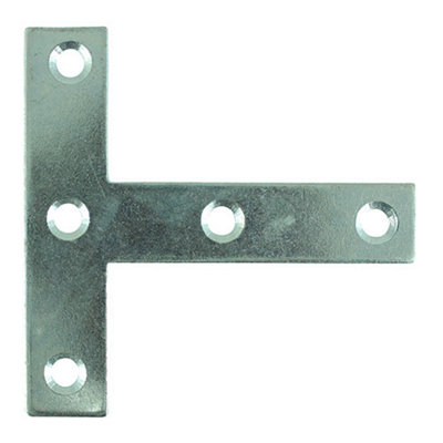 Timco - Tee Plates - Zinc (Size 76 x 76 x 16 - 2 Pieces)