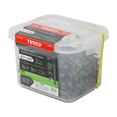 Timco - Timber Frame Construction & Landscaping Screws - Hex - Exterior - Green Organic (Size 6.7 x 150 - 250 Pieces)