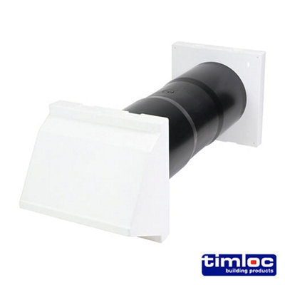 Timco - Timloc Aero Core Through Wall Vent Set with Cowl and Baffle - White  - ACV7CWH (Size 127 x 350 - 1 Each) | DIY at Bu0026Q