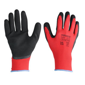 Timco - Toughlight Grip Gloves - Sandy Latex Coated Polyester - Multi Pack (Size X Large - 12 Pieces)