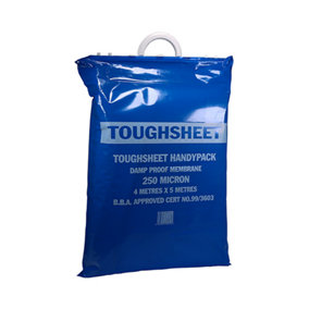 Timco - Toughsheet Damp Proof Membrane - Handy Pack - Blue (Size 4m x 5m / 250 microns - 1 Each)