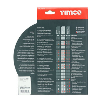 TIMCO Trade Diamond Blade Segmented - 230 x 22.2