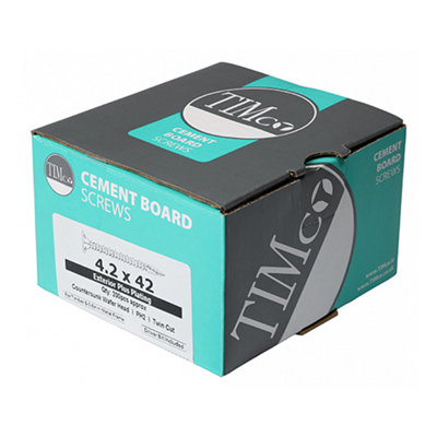 TIMCO Twin-Cut Cement Board Countersunk Exterior Silver Screws - 4.2 x 32