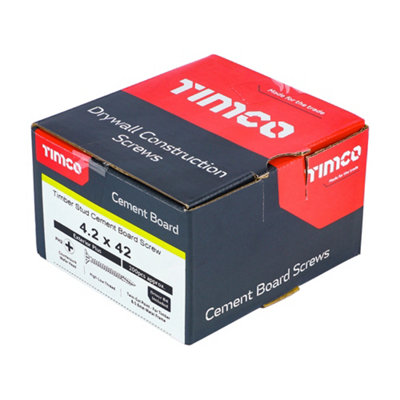 TIMCO Twin-Cut Cement Board Countersunk Exterior Silver Screws - 4.2 x 42
