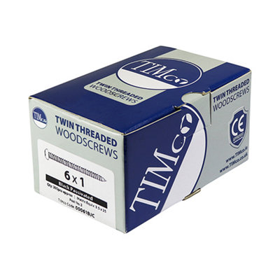 TIMCO Twin-Threaded Round Head Black Woodscrews - 10 x 1 1/2