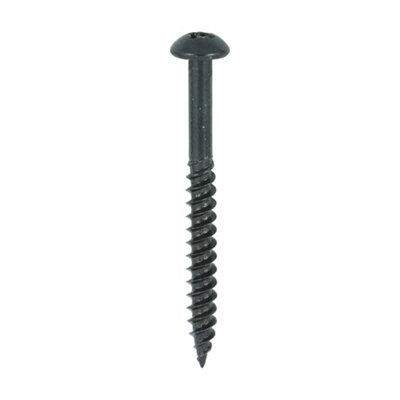 TIMCO Twin-Threaded Round Head Black Woodscrews - 10 x 2 (200pcs)