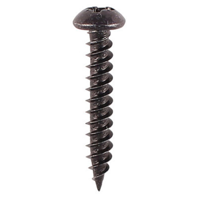 TIMCO Twin-Threaded Round Head Black Woodscrews - 6 x 1 (200pcs)