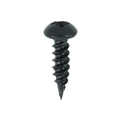 TIMCO Twin-Threaded Round Head Black Woodscrews - 8 x 5/8 (200pcs)