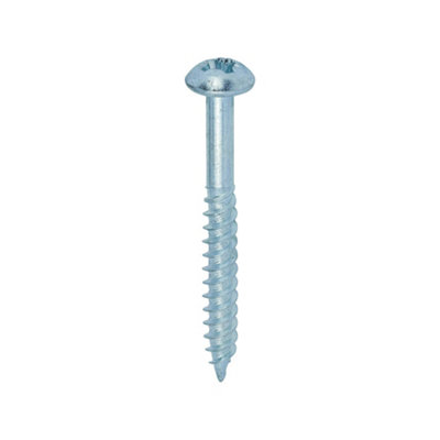 TIMCO Twin-Threaded Round Head Silver Woodscrews - 10 x 2 (200pcs)