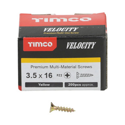 TIMCO Velocity Premium Multi-Use Countersunk Gold Woodscrews - 3.5 x 16 (200pcs)