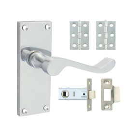 Timco - Victorian Scroll Latch Door Pack - Polished Chrome (Size Mixed - 2 Pieces)