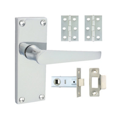 Timco - Victorian Straight Latch Door Pack - Polished Chrome (Size Mixed - 2 Pieces)