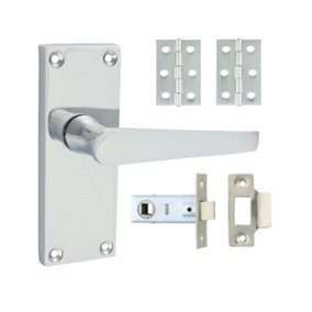 Timco - Victorian Straight Latch Door Pack - Polished Chrome (Size Mixed - 2 Pieces)