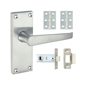 Timco - Victorian Straight Latch Door Pack - Satin Chrome (Size Mixed - 2 Pieces)