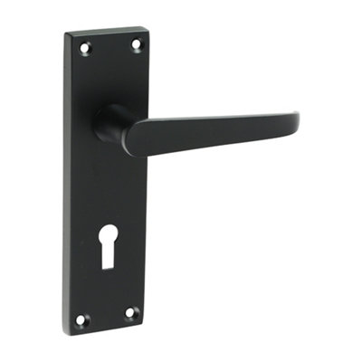 Timco - Victorian Straight Lock Handles - Matt Black (Size 152 x 43 - 2 ...