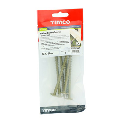 TIMCO Wafer Head Exterior Green Timber Screws  - 6.7 x 95 (6pcs)