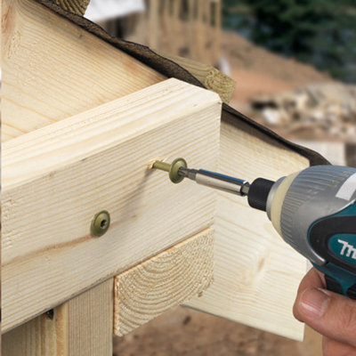 TIMCO Wafer Head Exterior Green Timber Screws  - 8.0 x 275