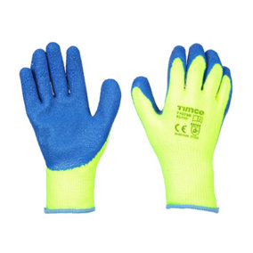 Timco - Warm Grip Gloves - Crinkle Latex Coated Polyester (Size X Large - 1 Each)