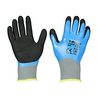 Timco - Waterproof Grip Gloves - Sandy Nitrile Foam Coated Polyester (Size Medium - 1 Each)