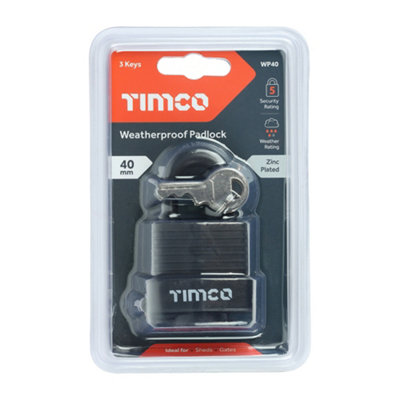 Timco - Weatherproof Padlock (Size 40mm - 1 Each)