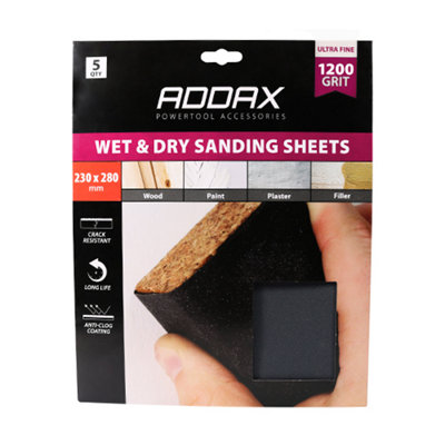 TIMCO Wet & Dry Sanding Sheets 1200 Grit Black - 230 x 280mm (5pcs)