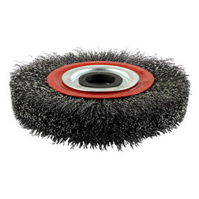 TIMCO Wheel Brush with Plastic Reducer Set Crimped Steel Wire - 200mm
