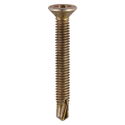 TIMCO Window Fabrication Screws Countersunk PH Metric Thread Self-Drilling Point Yellow - M4 x 19