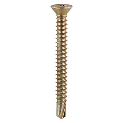 TIMCO Window Fabrication Screws Countersunk PH Self-Tapping Self-Drilling Point Yellow - 3.9 x 25