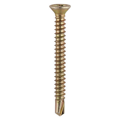 TIMCO Window Fabrication Screws Countersunk with Ribs PH Self-Tapping Self-Drilling Point Yellow - 3.9 x 19