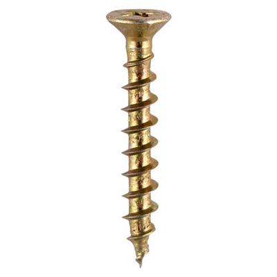 TIMCO Window Fabrication Screws Countersunk with Ribs PH Single Thread Gimlet Point Yellow - 4.3 x 20