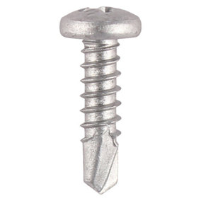 TIMCO Window Fabrication Screws Pan PH Self-Tapping Self-Drilling Point Martensitic Stainless Steel & Silver Organic - 4.2 x 25